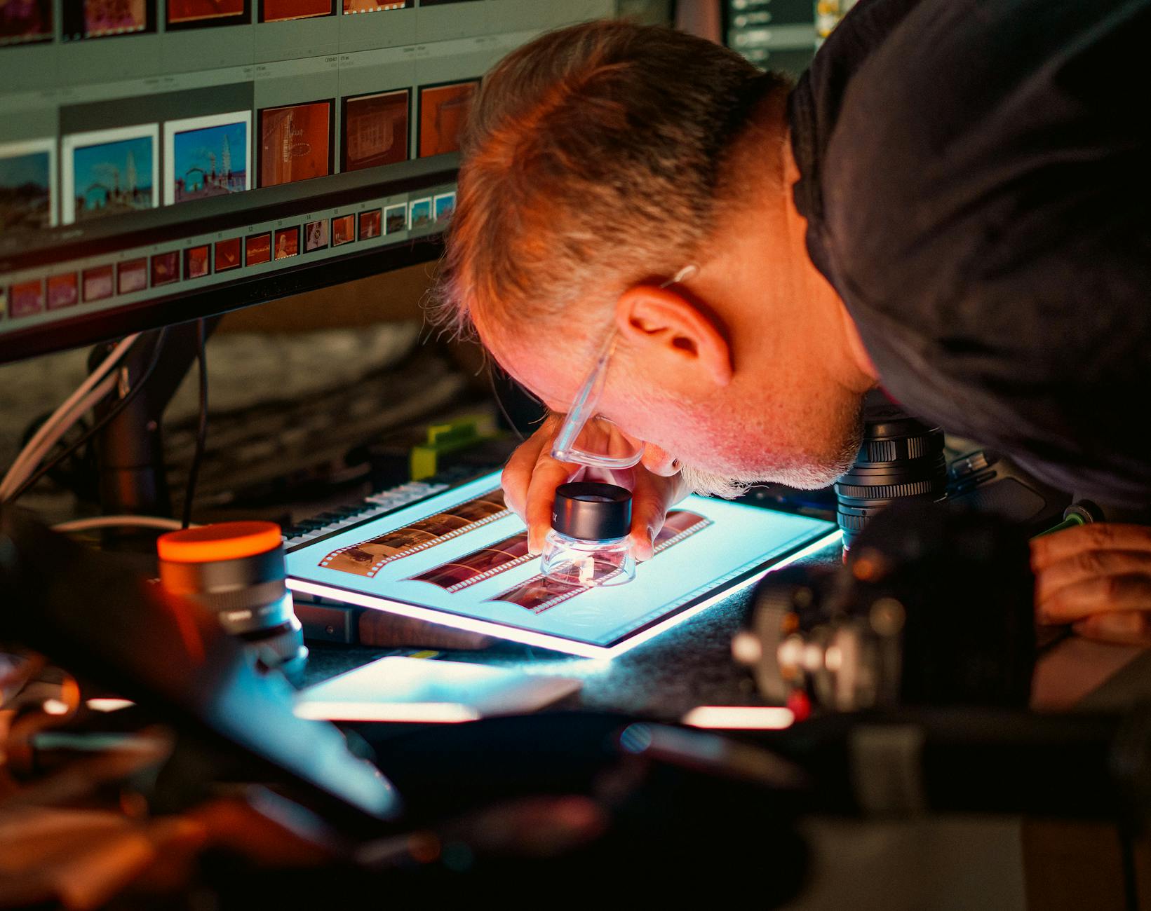 Designer checking text and background color contrast ratios on a web design screen