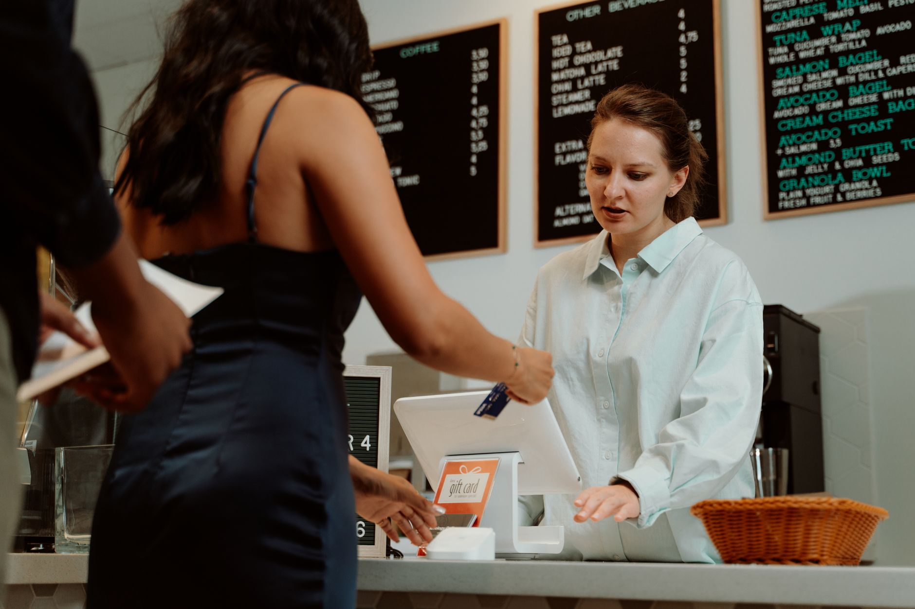 Customer using a laptop for online banking with an accessibility icon visible on screen