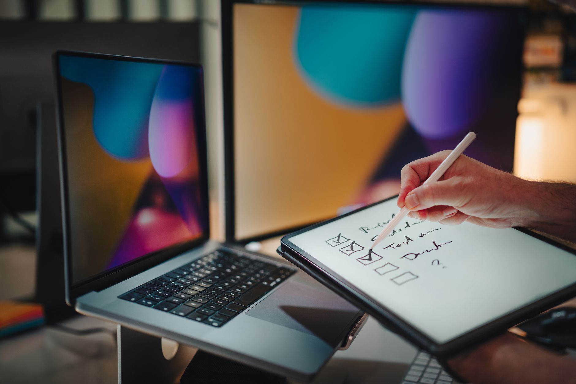 Person reviewing a website accessibility checklist on a laptop