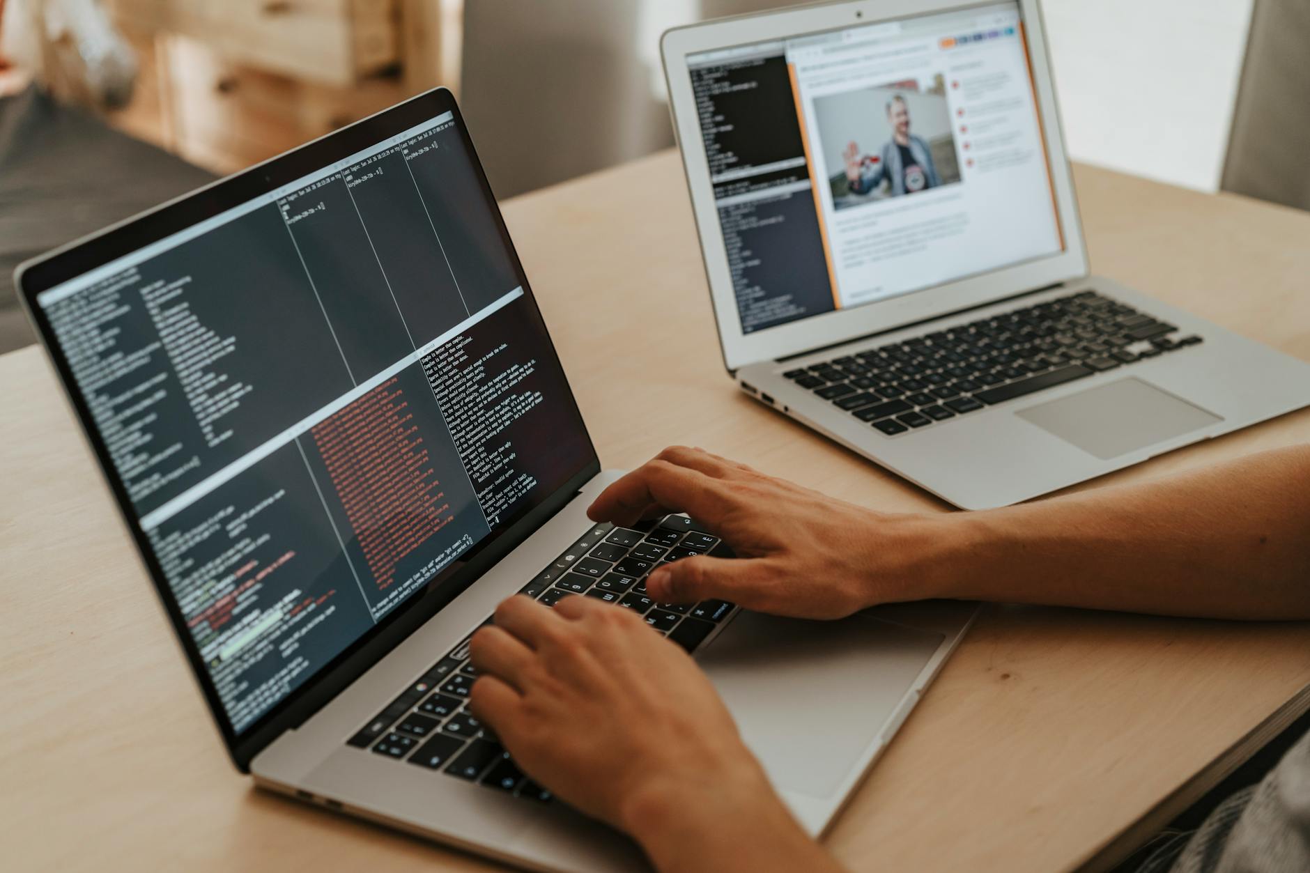 Person using a Chrome browser extension to run an accessibility scan on a webpage